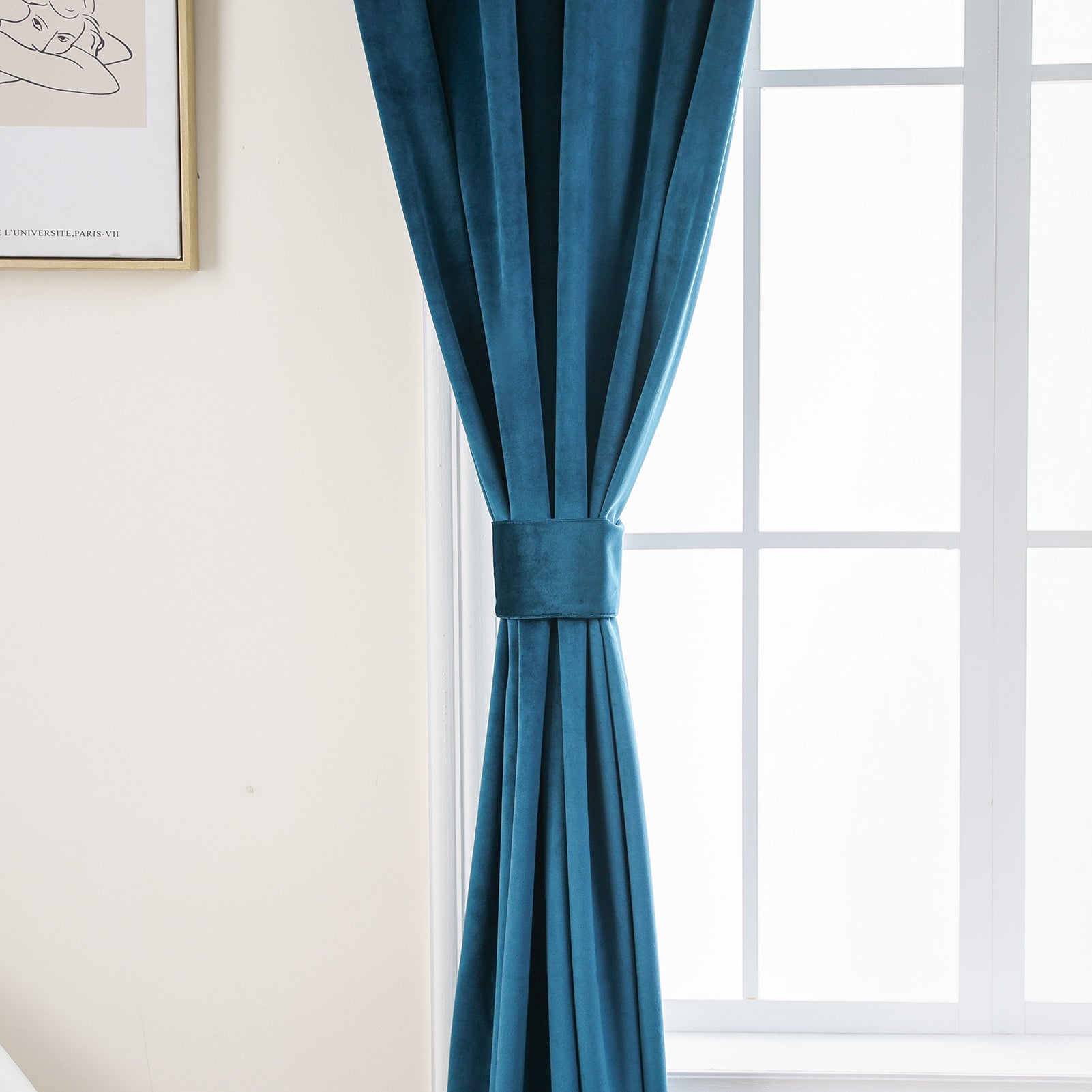 Grommet Velvet Curtains 52" W x 84" L, Teal