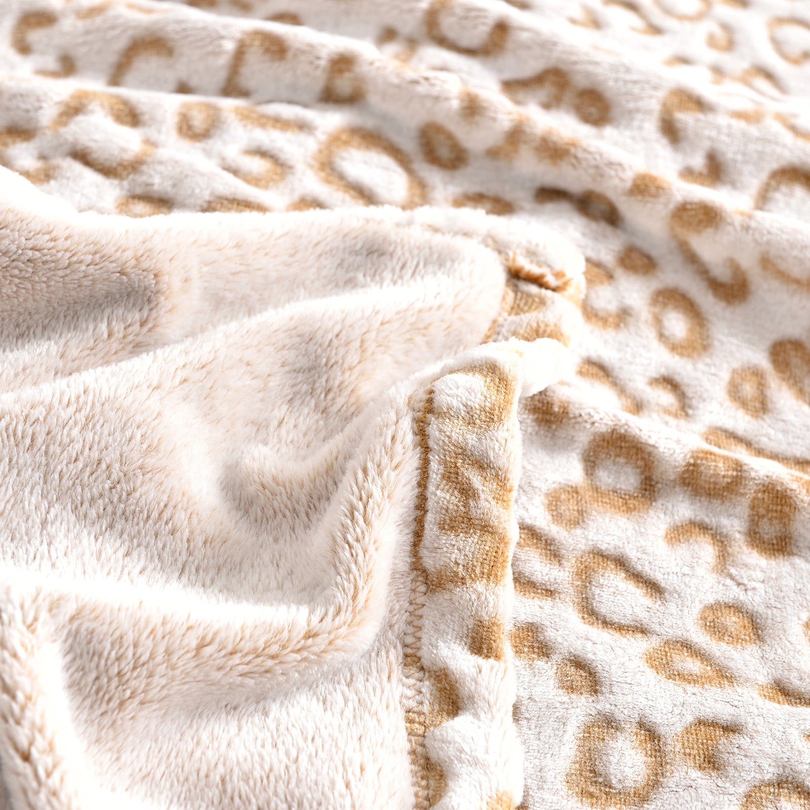 Leopard Throw Blanket, Brown, 50 x 60 inches