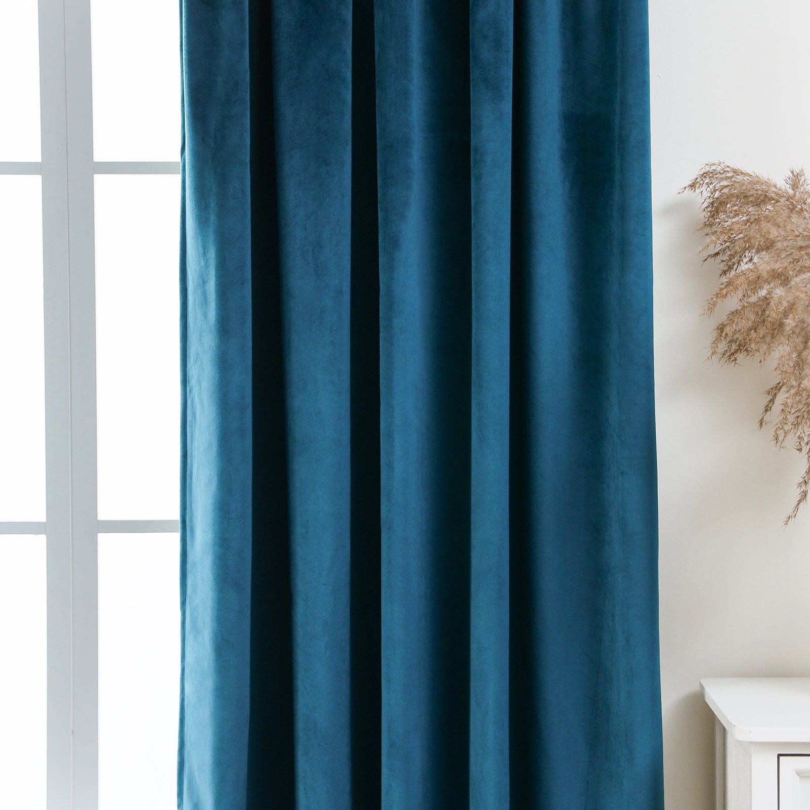 Grommet Velvet Curtains 52" W x 84" L, Teal