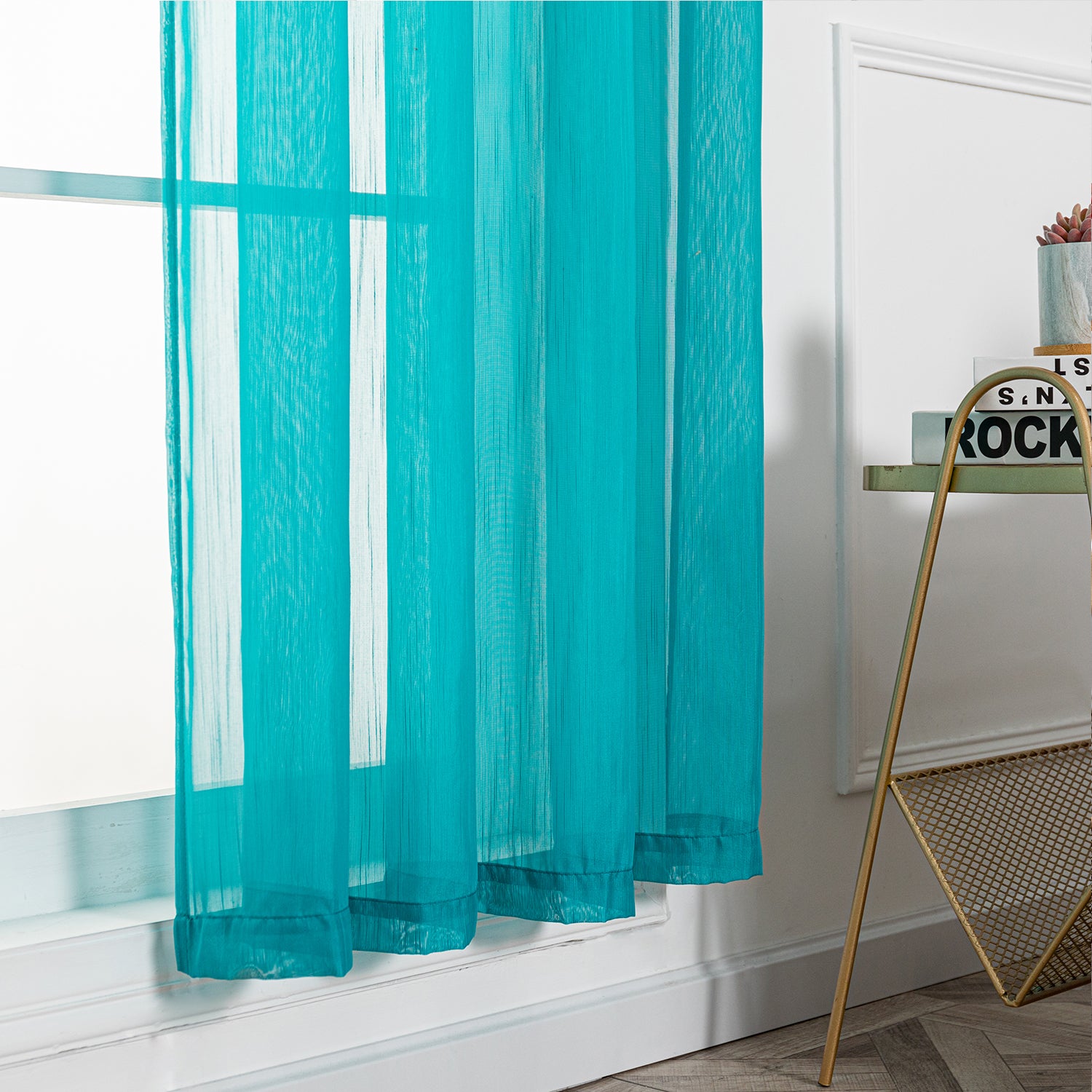 Soild Color Sheer Curtain Panel - Rod Pocket