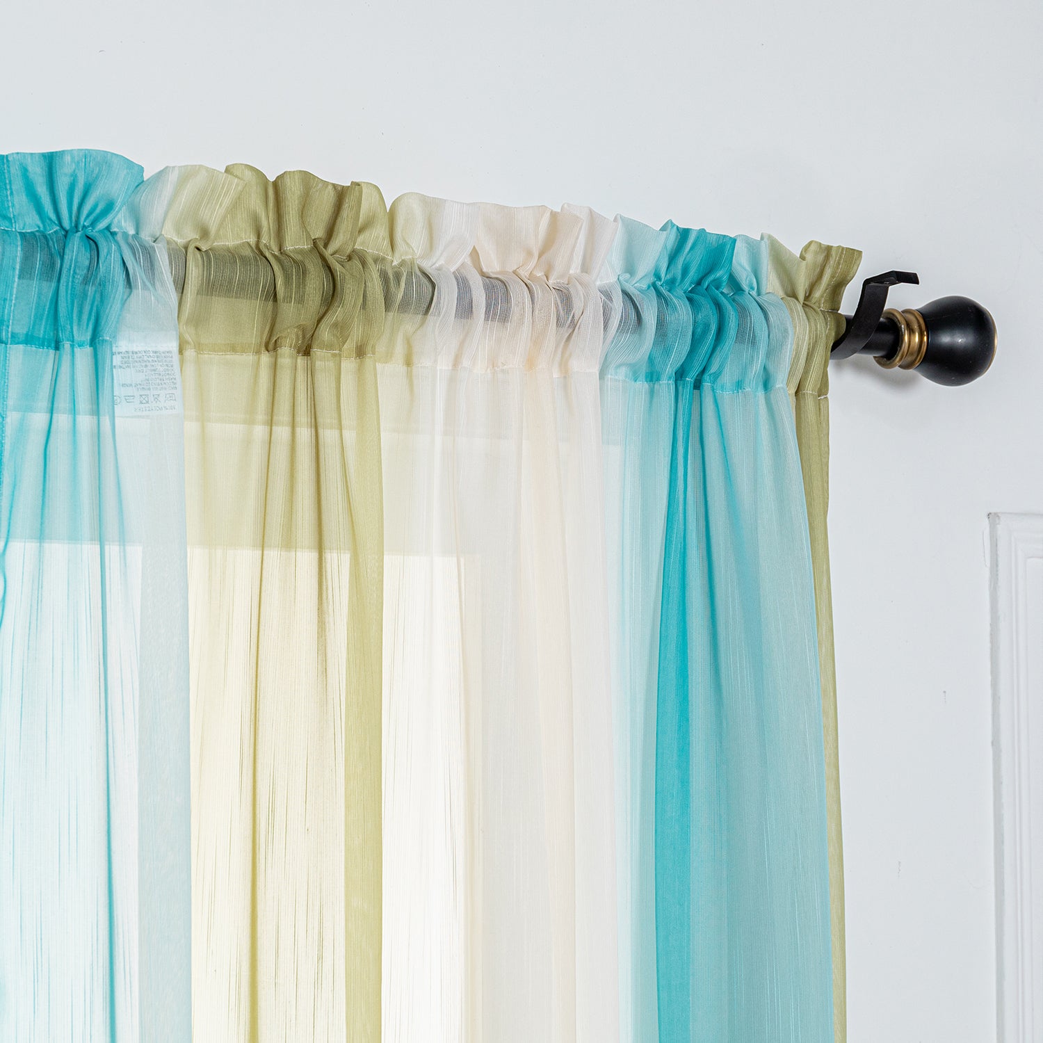 Ombre Sheer Curtain Panel - Rod Pocket