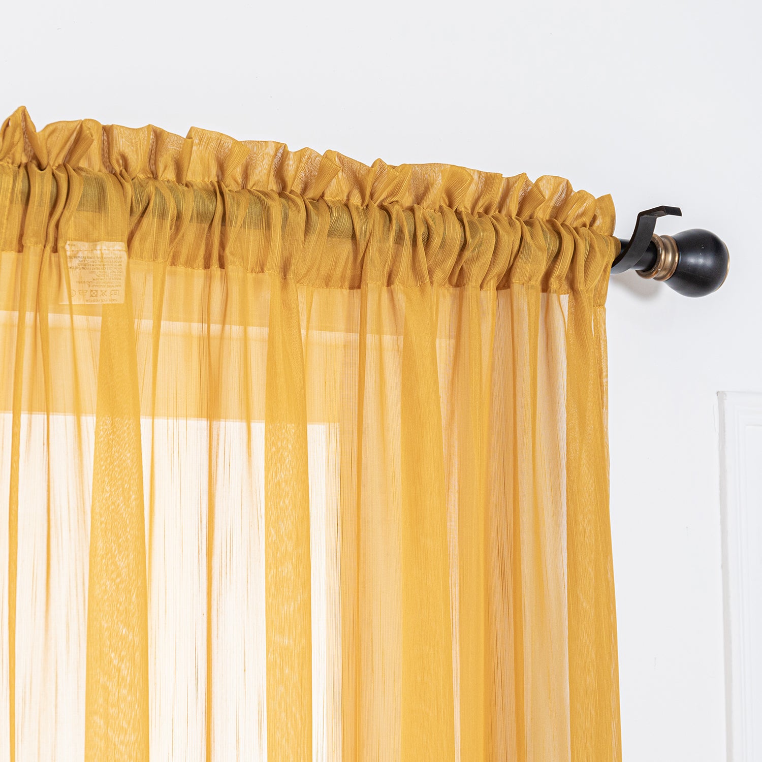 Soild Color Sheer Curtain Panel - Rod Pocket