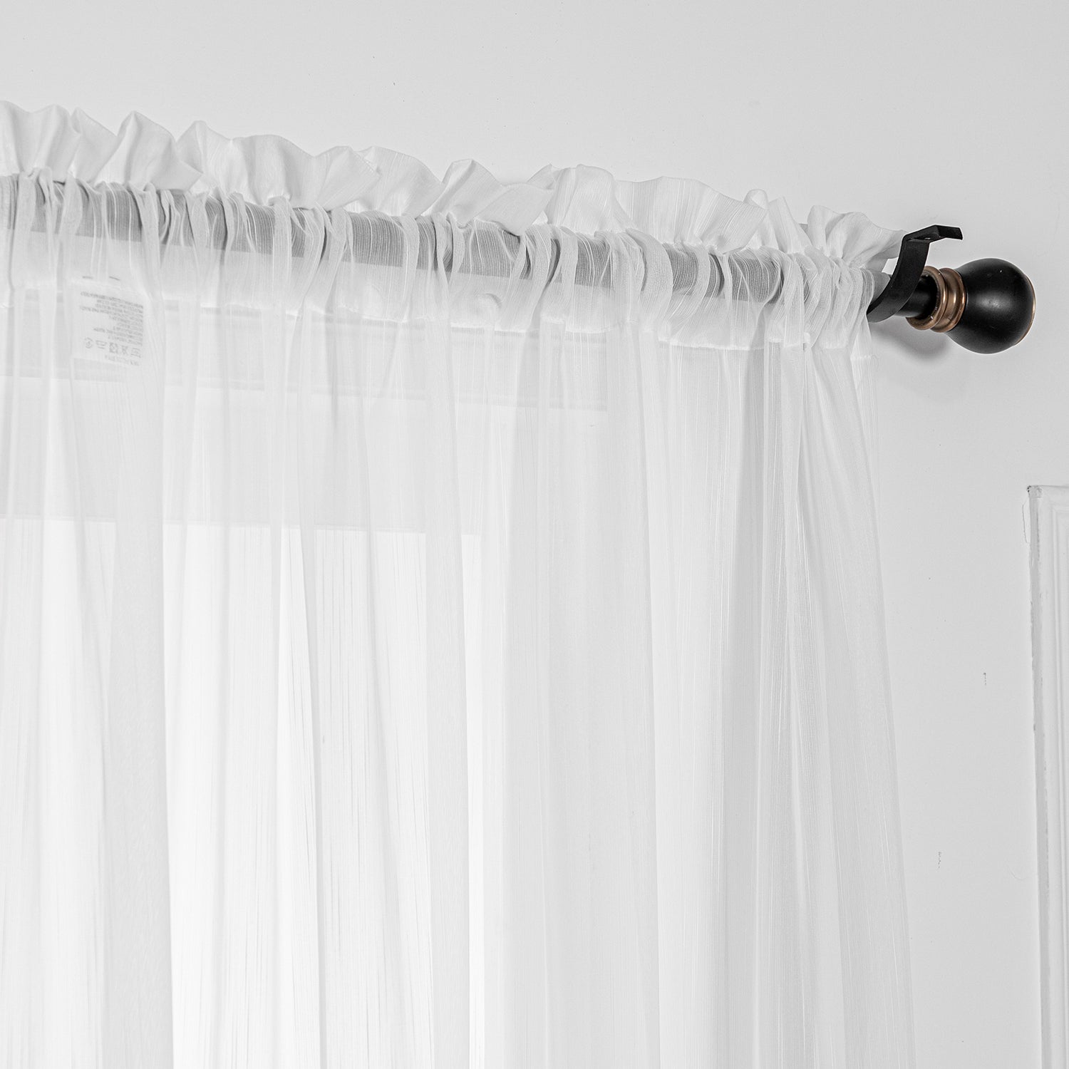 Soild Color Sheer Curtain Panel - Rod Pocket