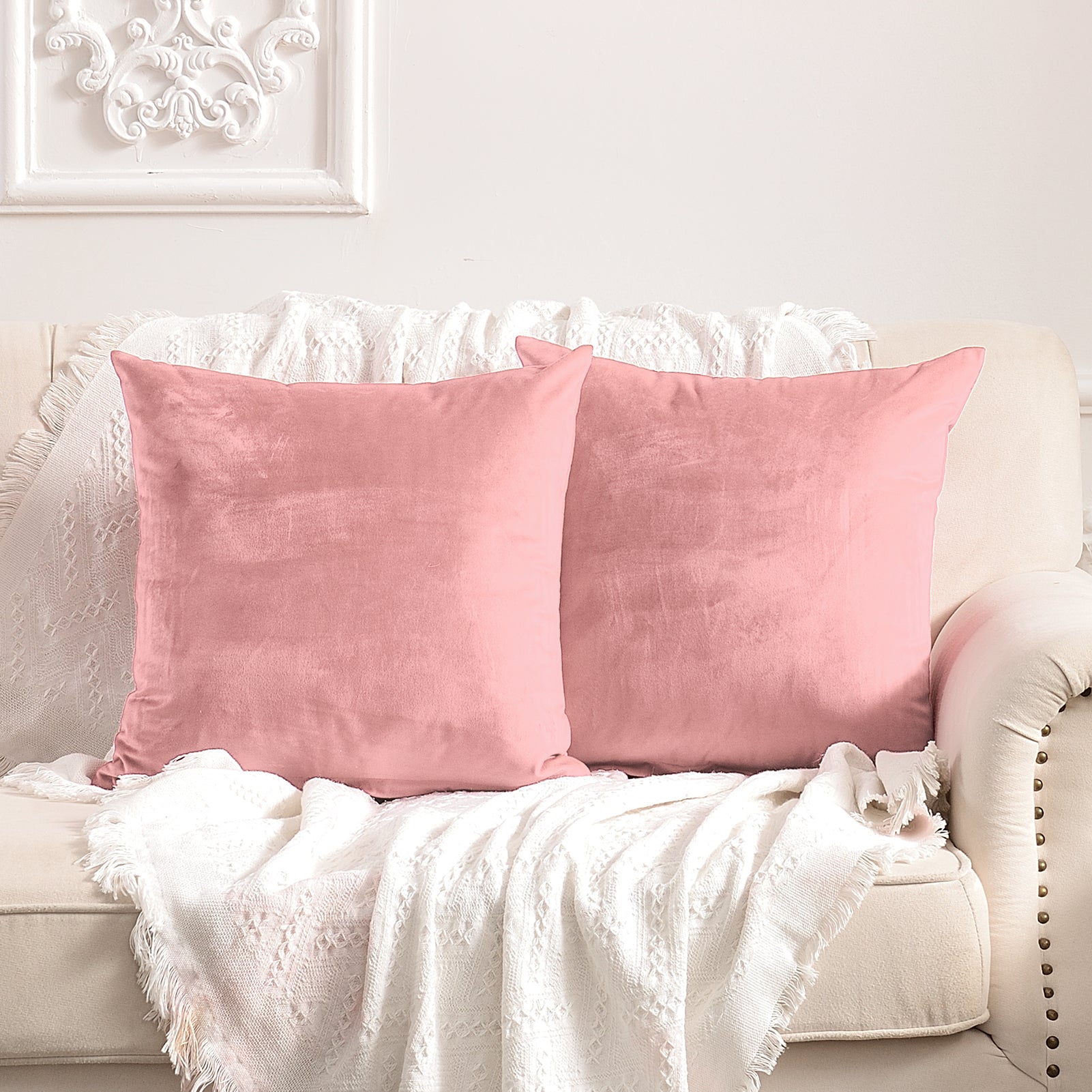 Velvet Throw Pillow Cover - Soild Color