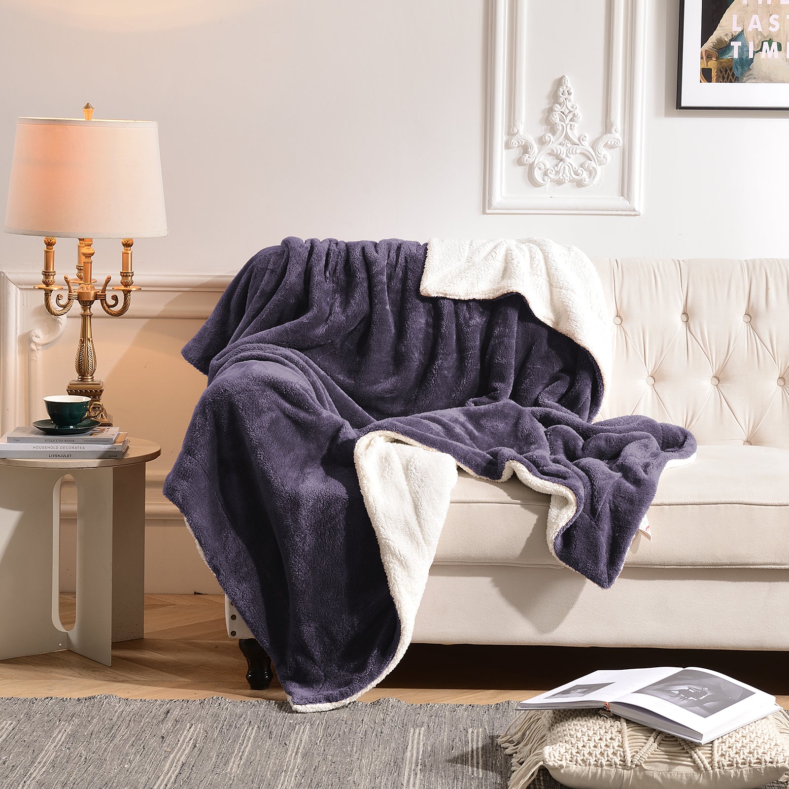 Polar Fleece Sherpa Throw Blanket