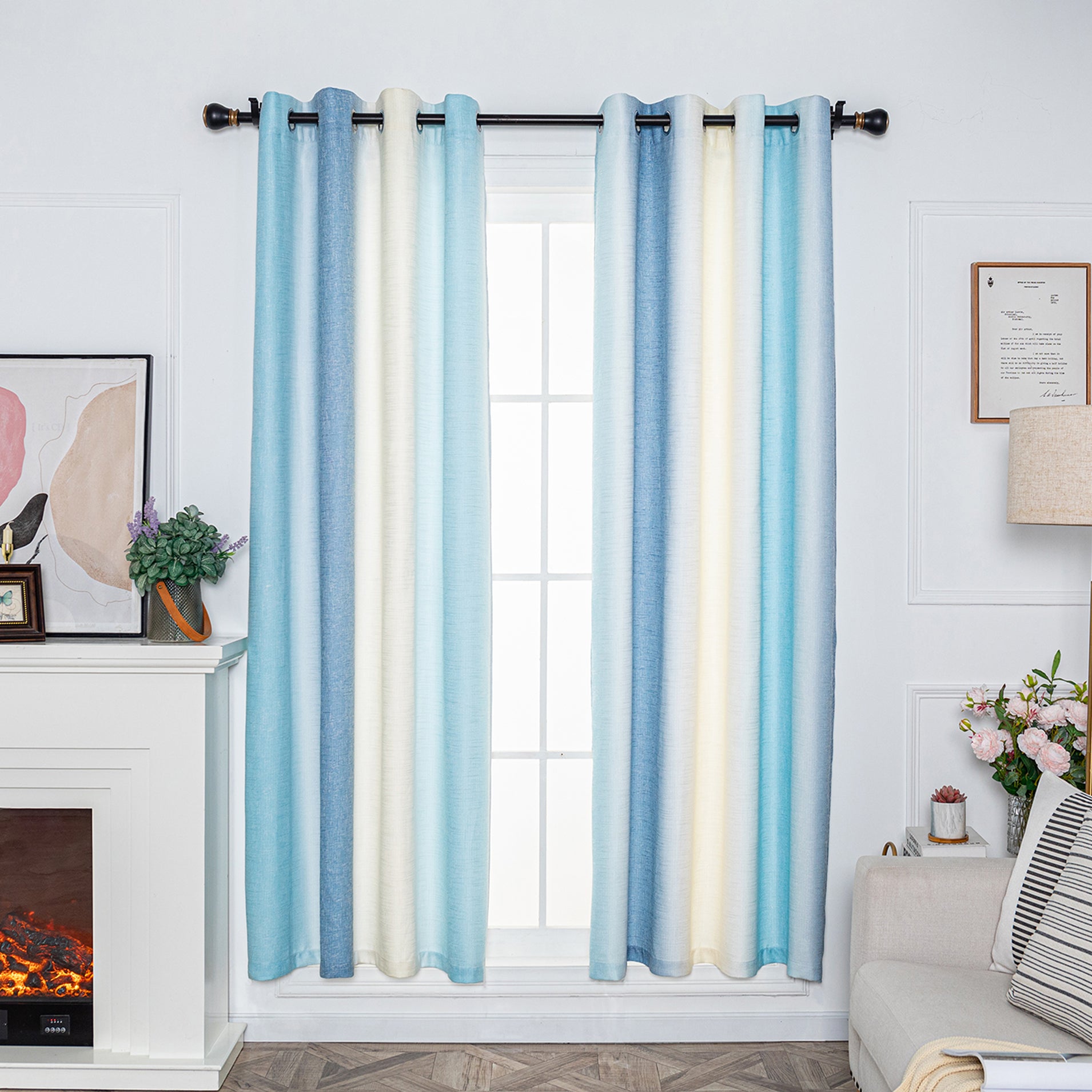 Multicolor Gradient Curtain Panel - Grommet