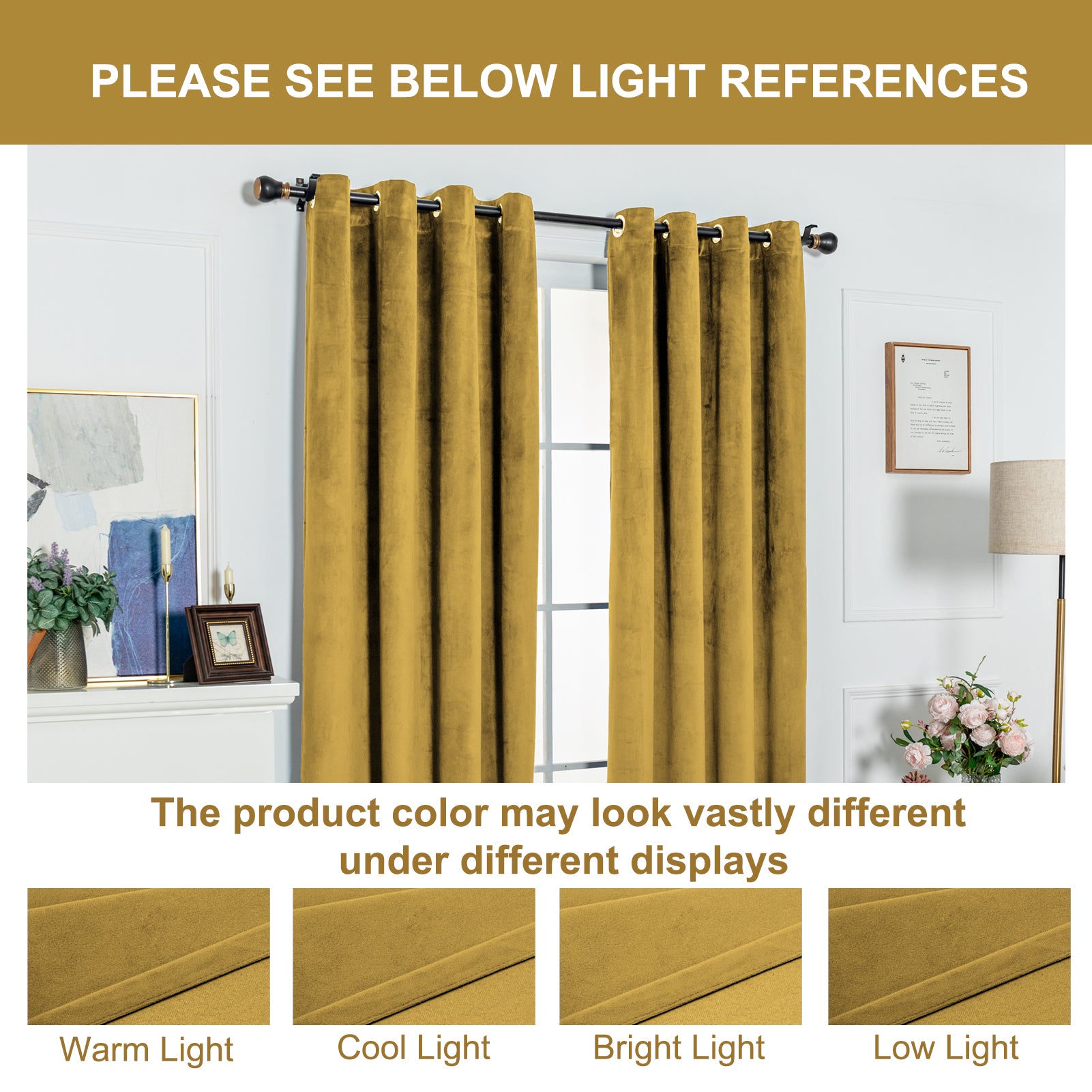 Solid Color Blackout Velvet Curtain Panel - Grommet