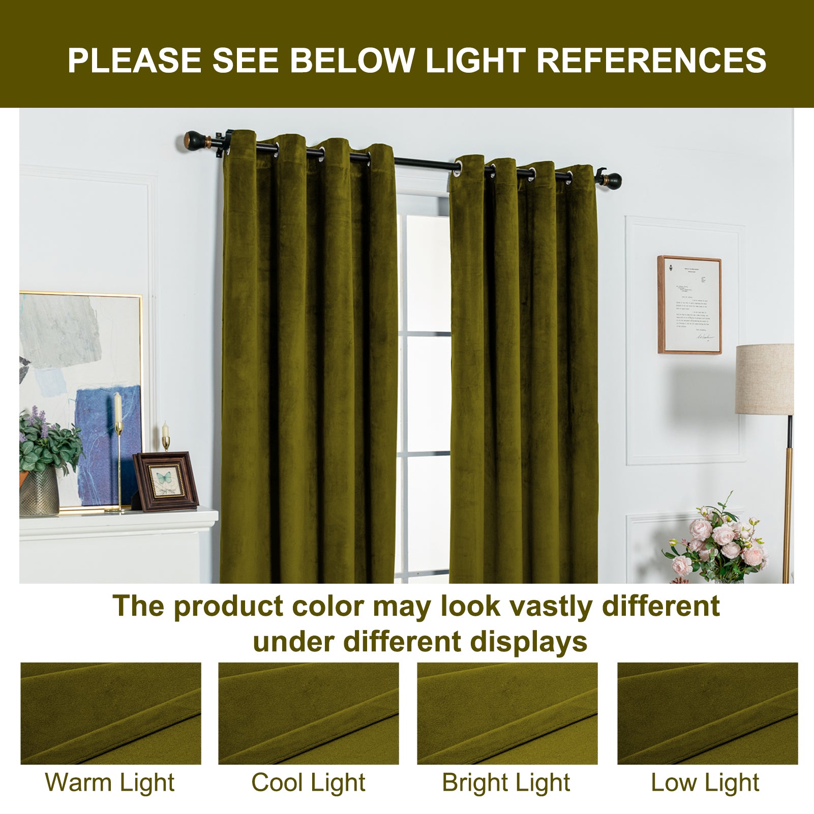 Solid Color Blackout Velvet Curtain Panel - Grommet