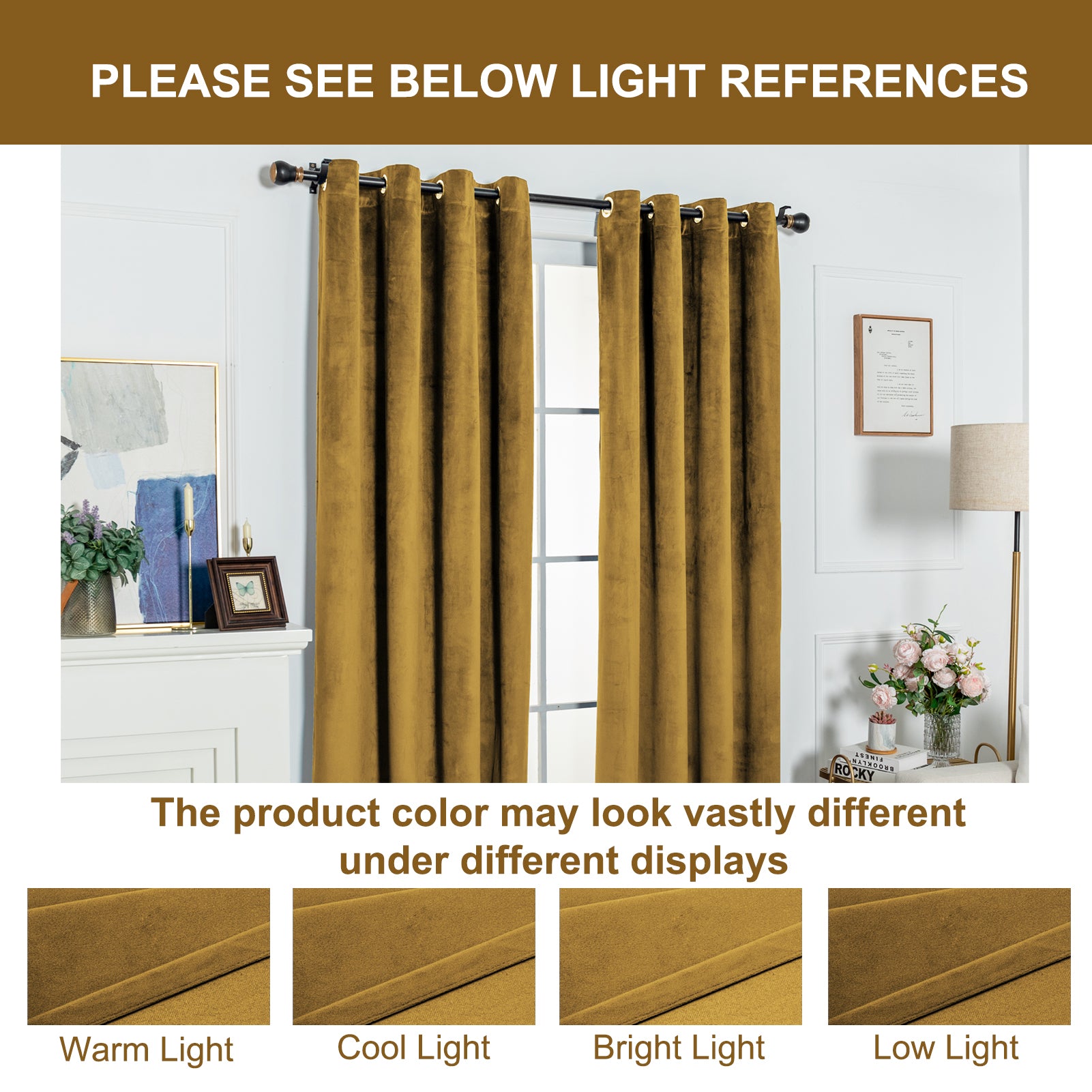 Solid Color Blackout Velvet Curtain Panel - Grommet