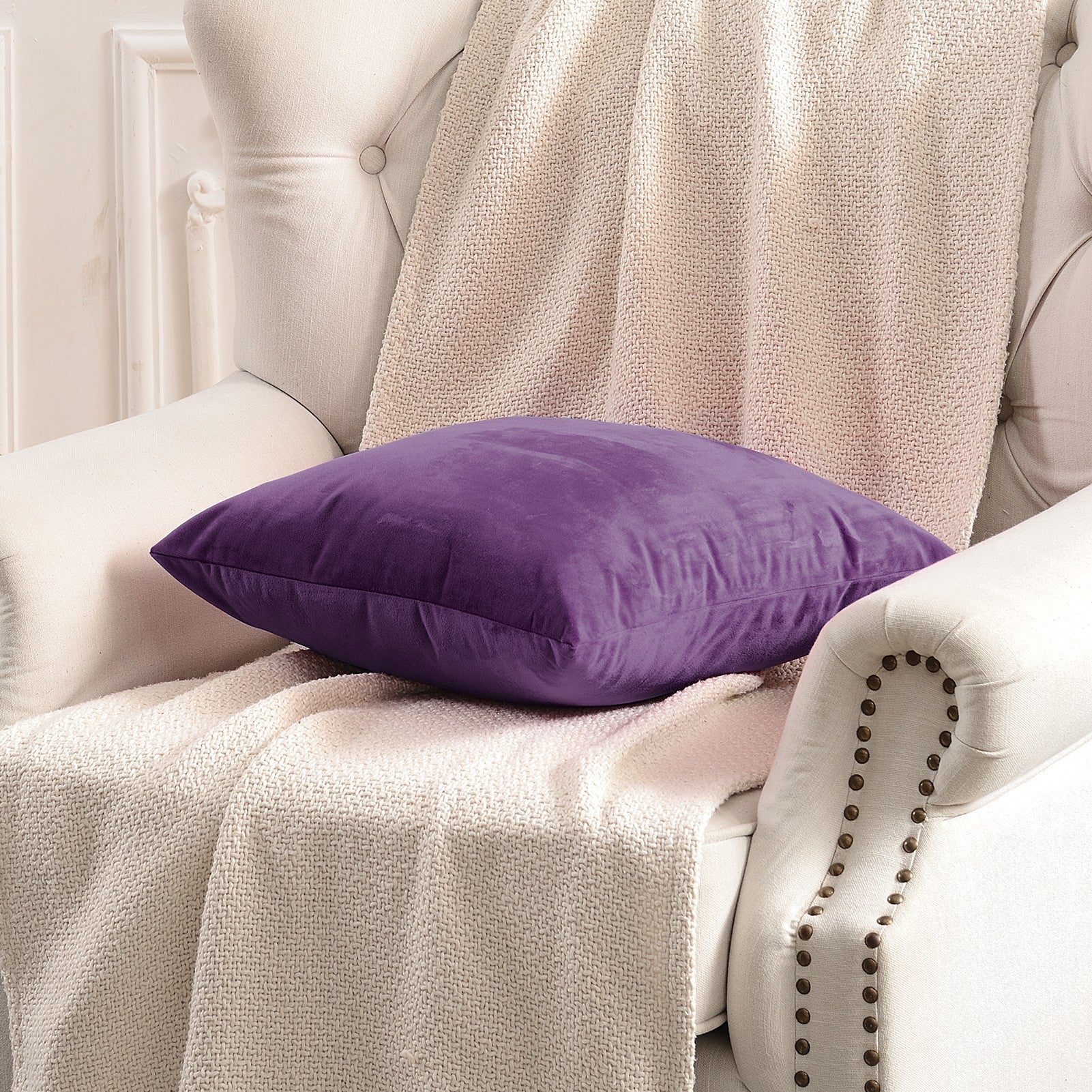 Velvet Throw Pillow Cover - Soild Color