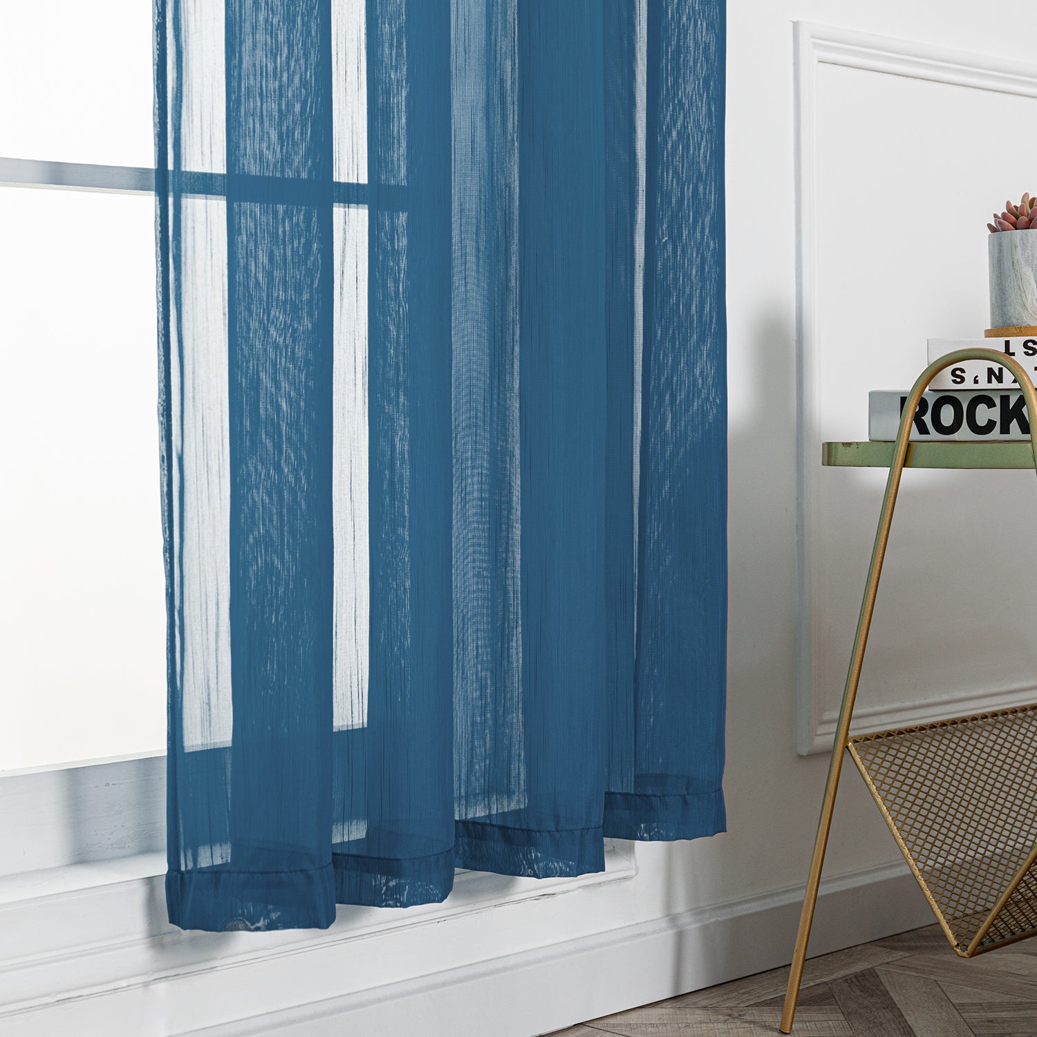 Soild Color Sheer Curtain Panel - Rod Pocket