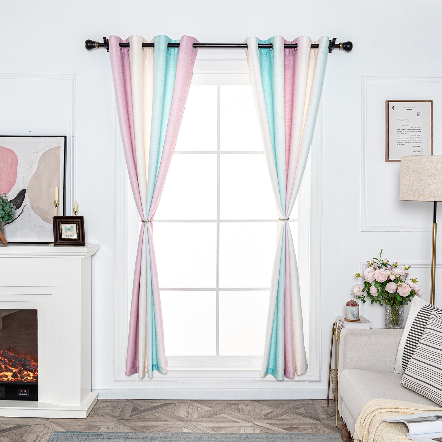 Multicolor Gradient Curtain Panel - Grommet