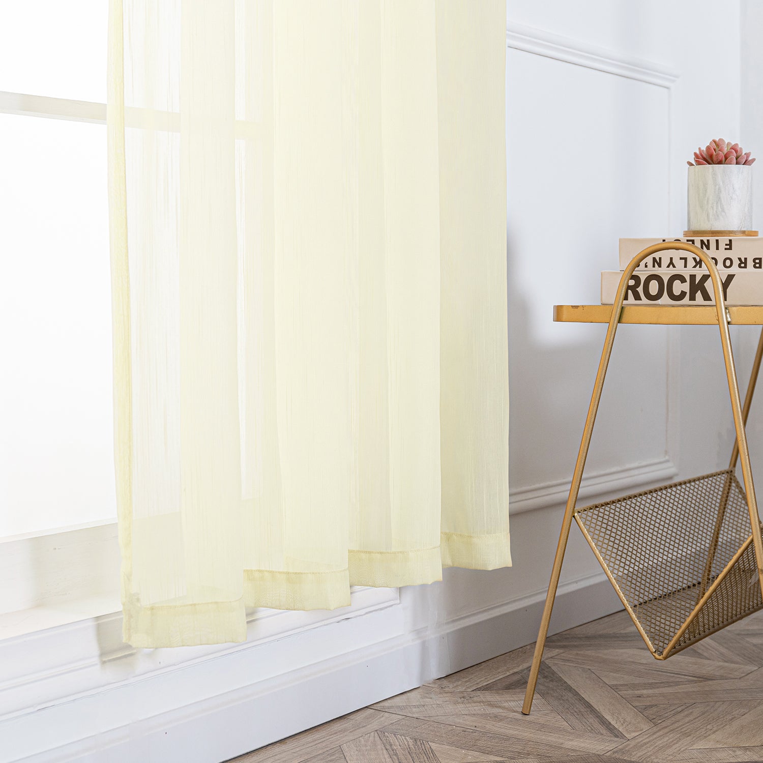 Soild Color Sheer Curtain Panel - Rod Pocket