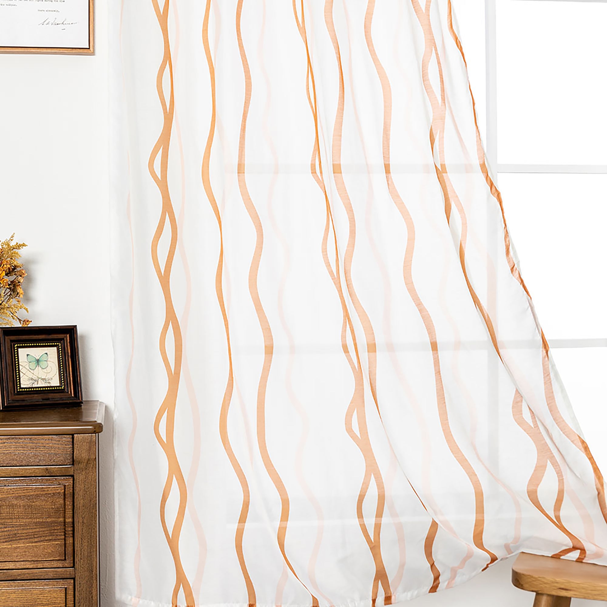 Semi Sheer Curtain Panel - Grommet