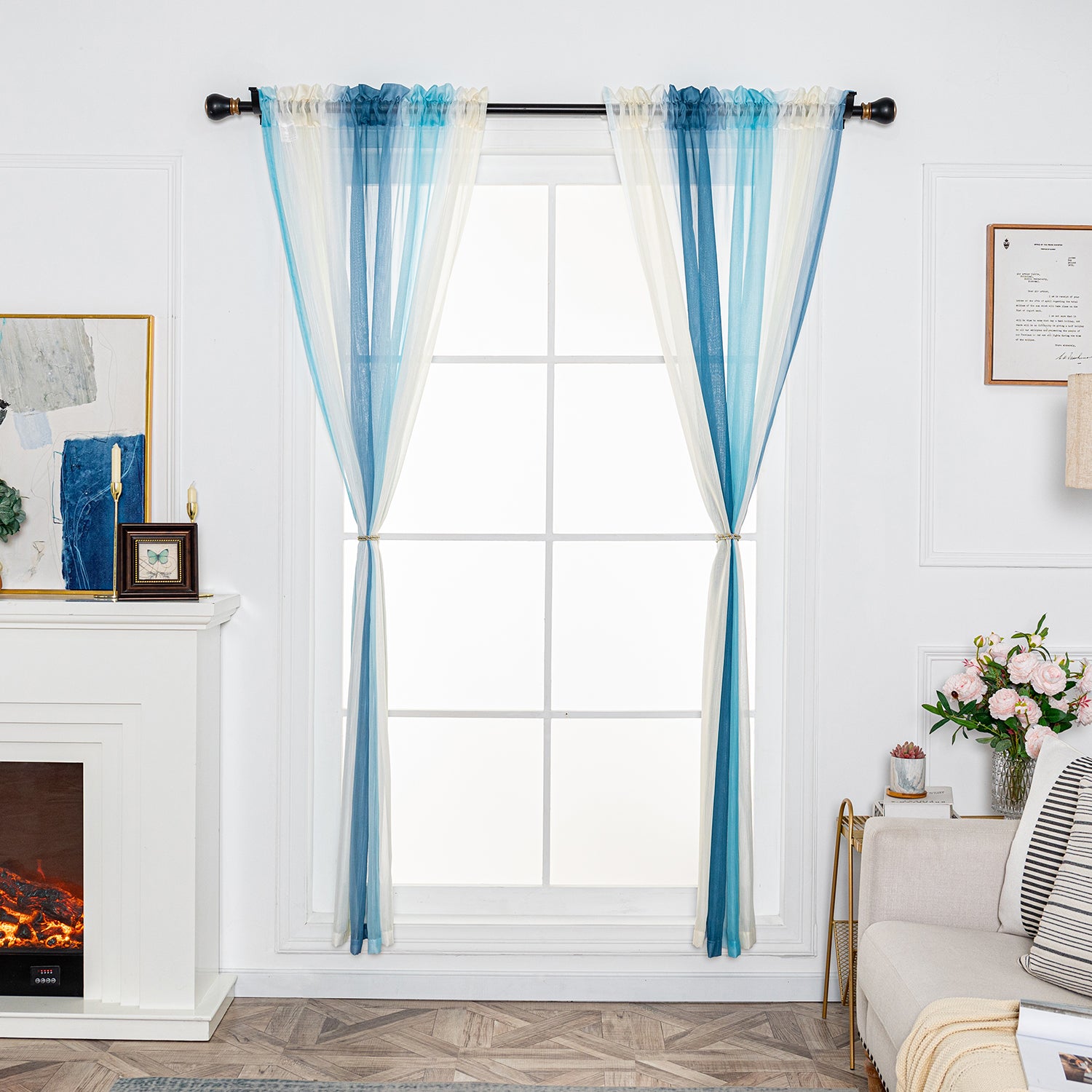 Ombre Sheer Curtain Panel - Rod Pocket