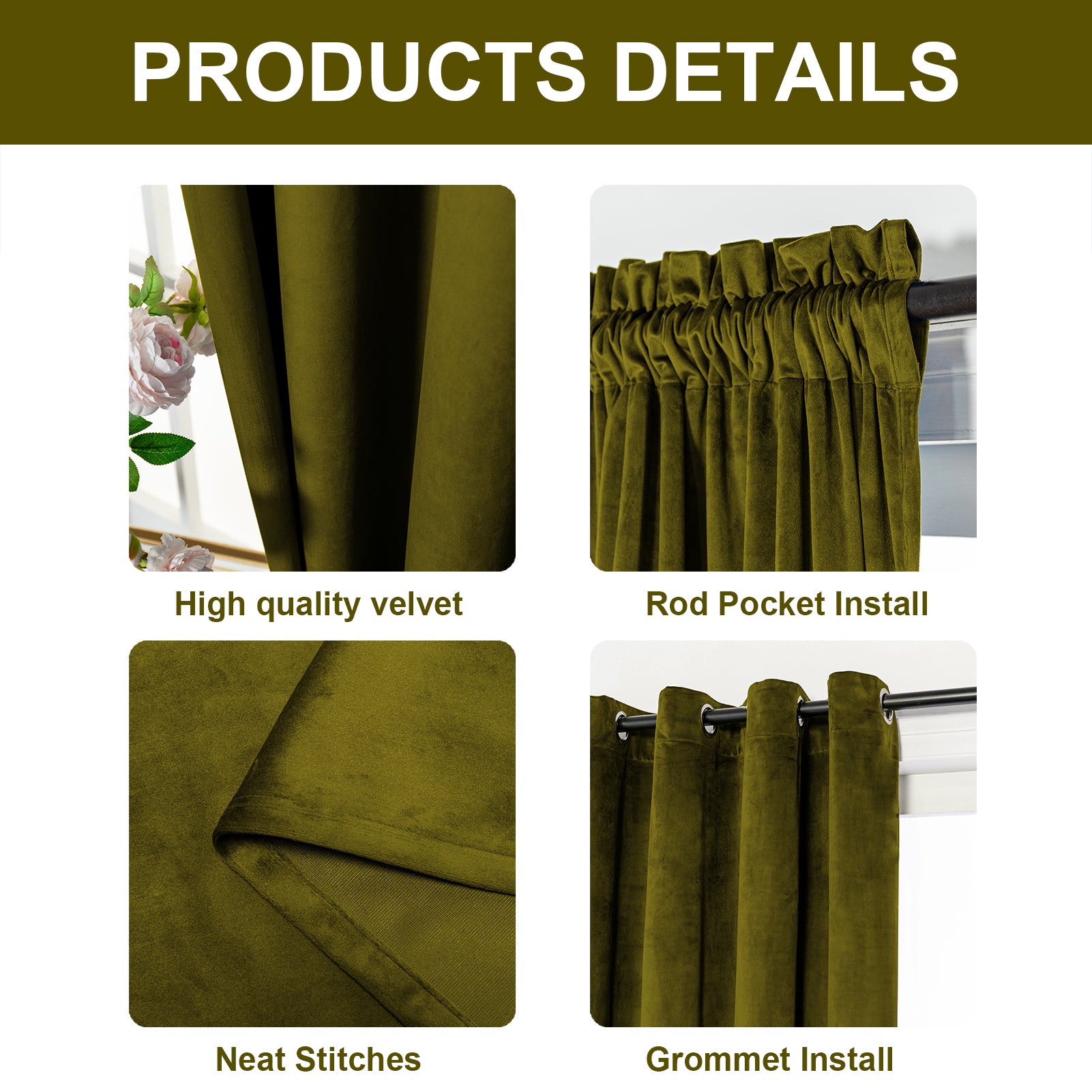 Solid Color Blackout Velvet Curtain Panel - Grommet