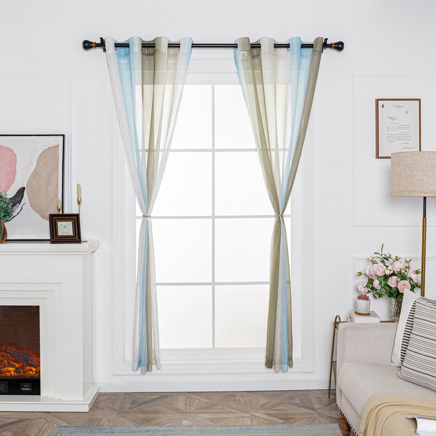 Ombre Sheer Curtain Panel - Grommet