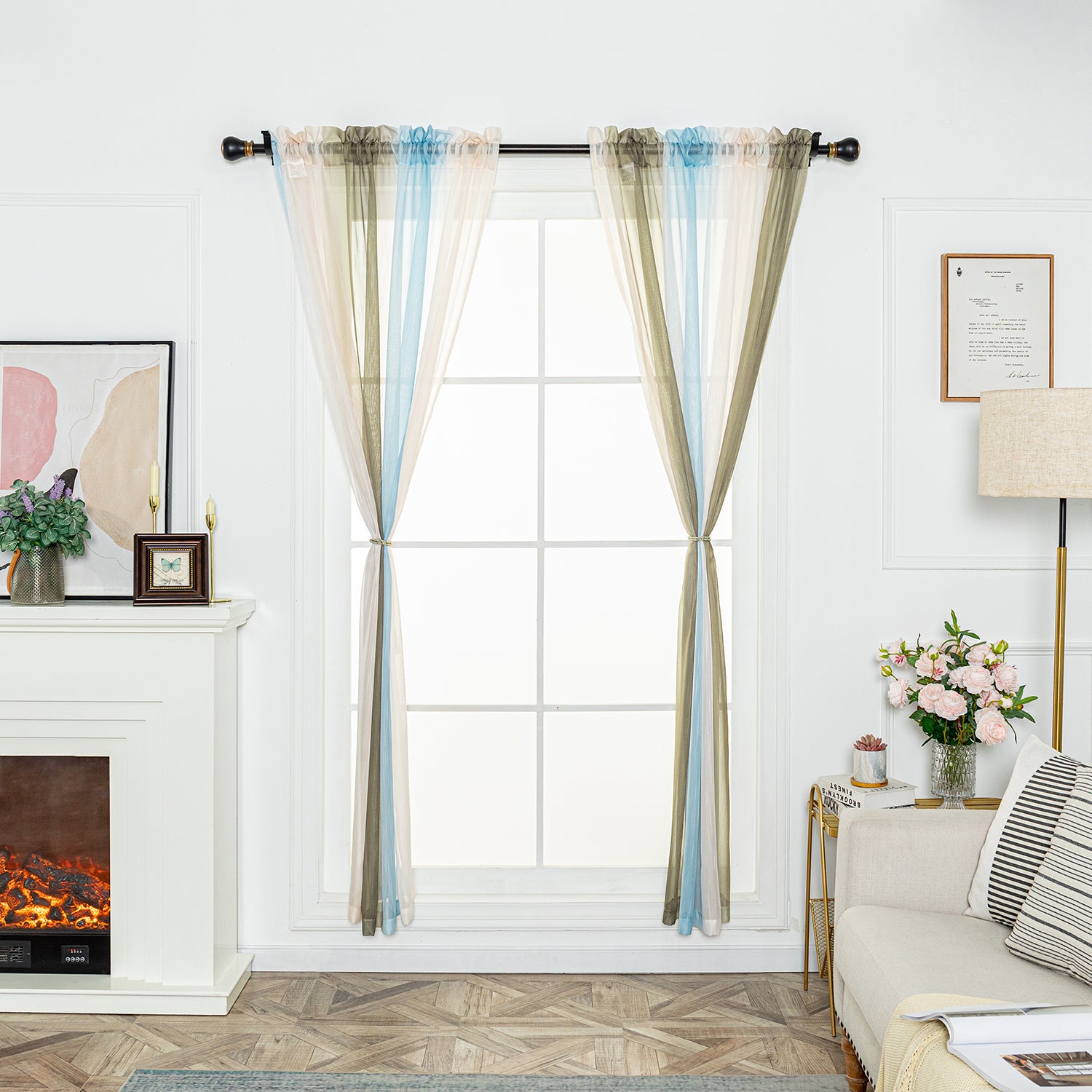 Ombre Sheer Curtain Panel - Rod Pocket