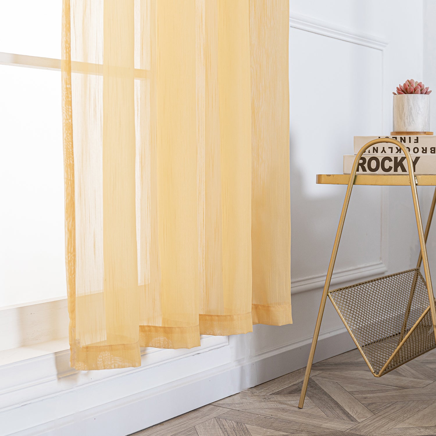 Soild Color Sheer Curtain Panel - Grommet