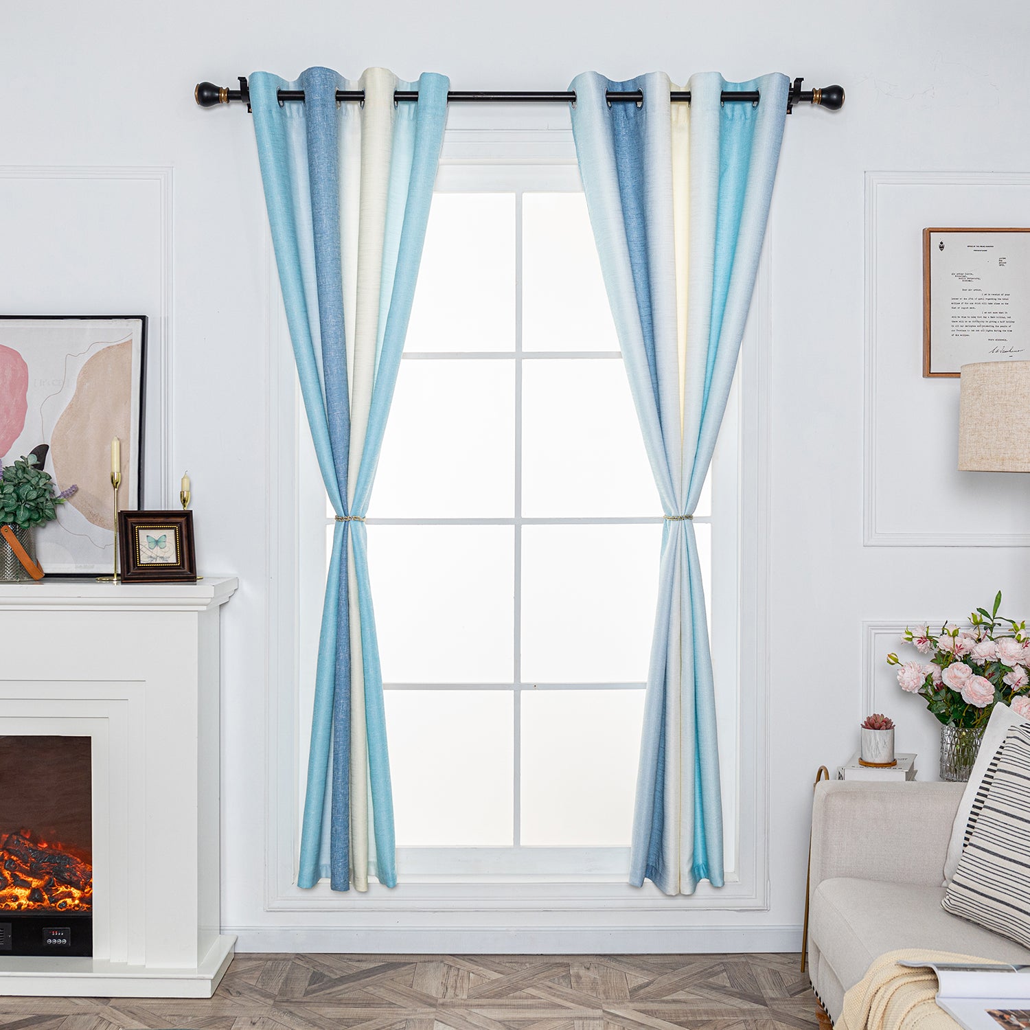 Multicolor Gradient Curtain Panel - Grommet