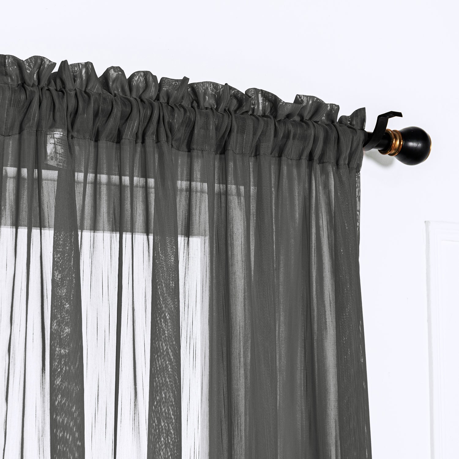 Soild Color Sheer Curtain Panel - Rod Pocket