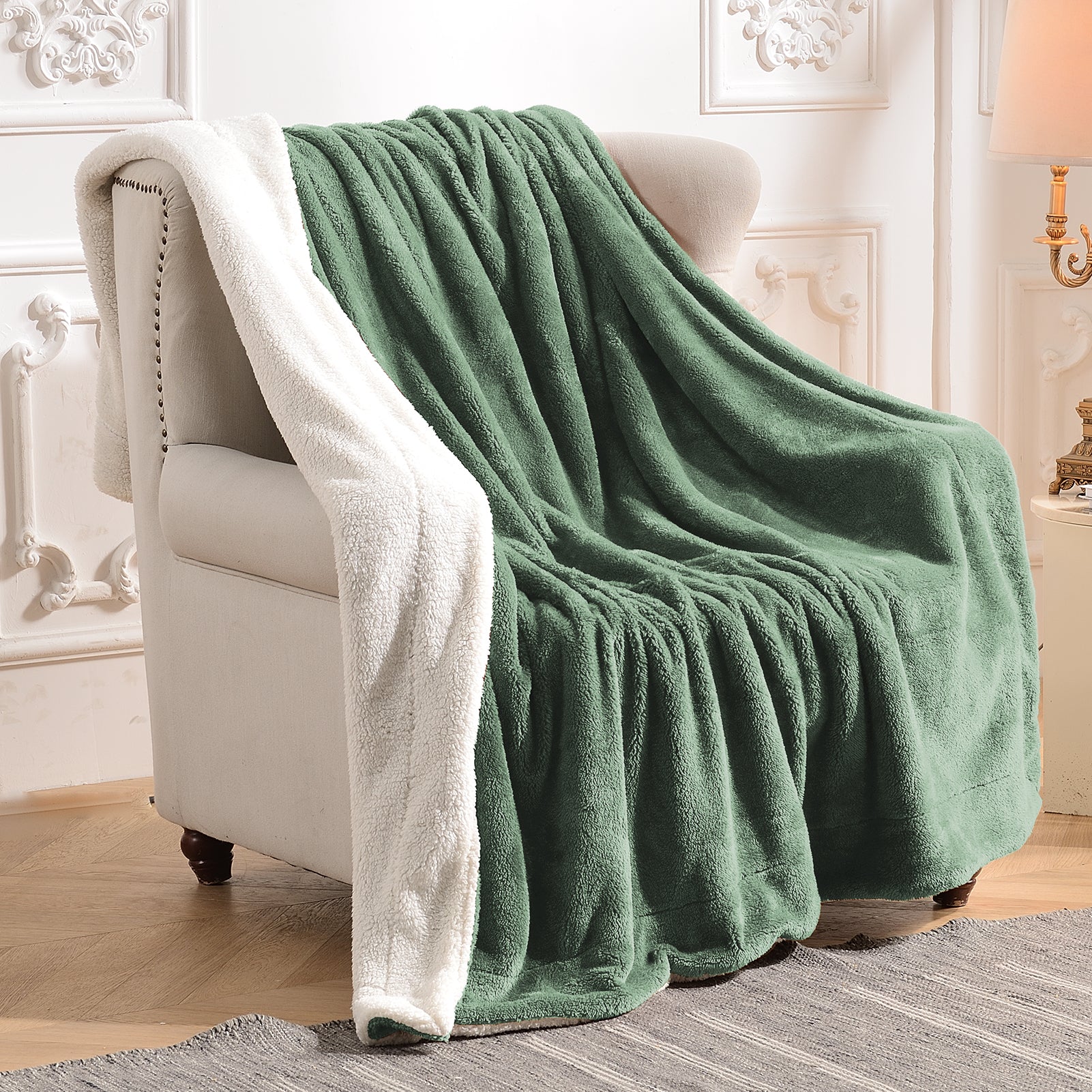 Polar Fleece Sherpa Throw Blanket