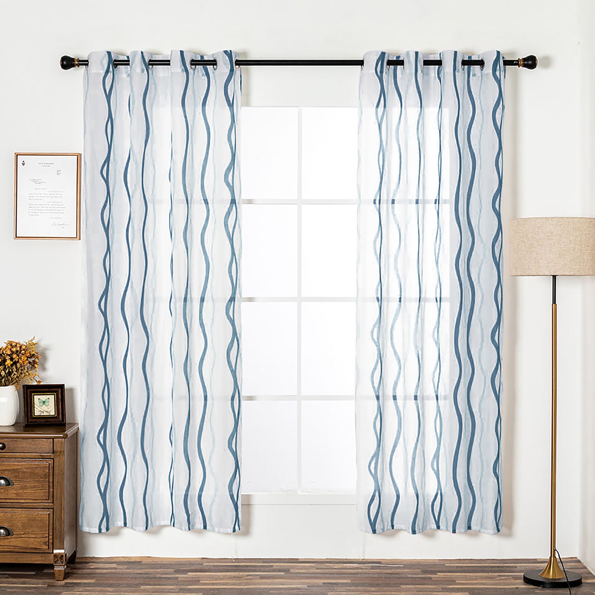 Semi Sheer Curtain Panel - Grommet