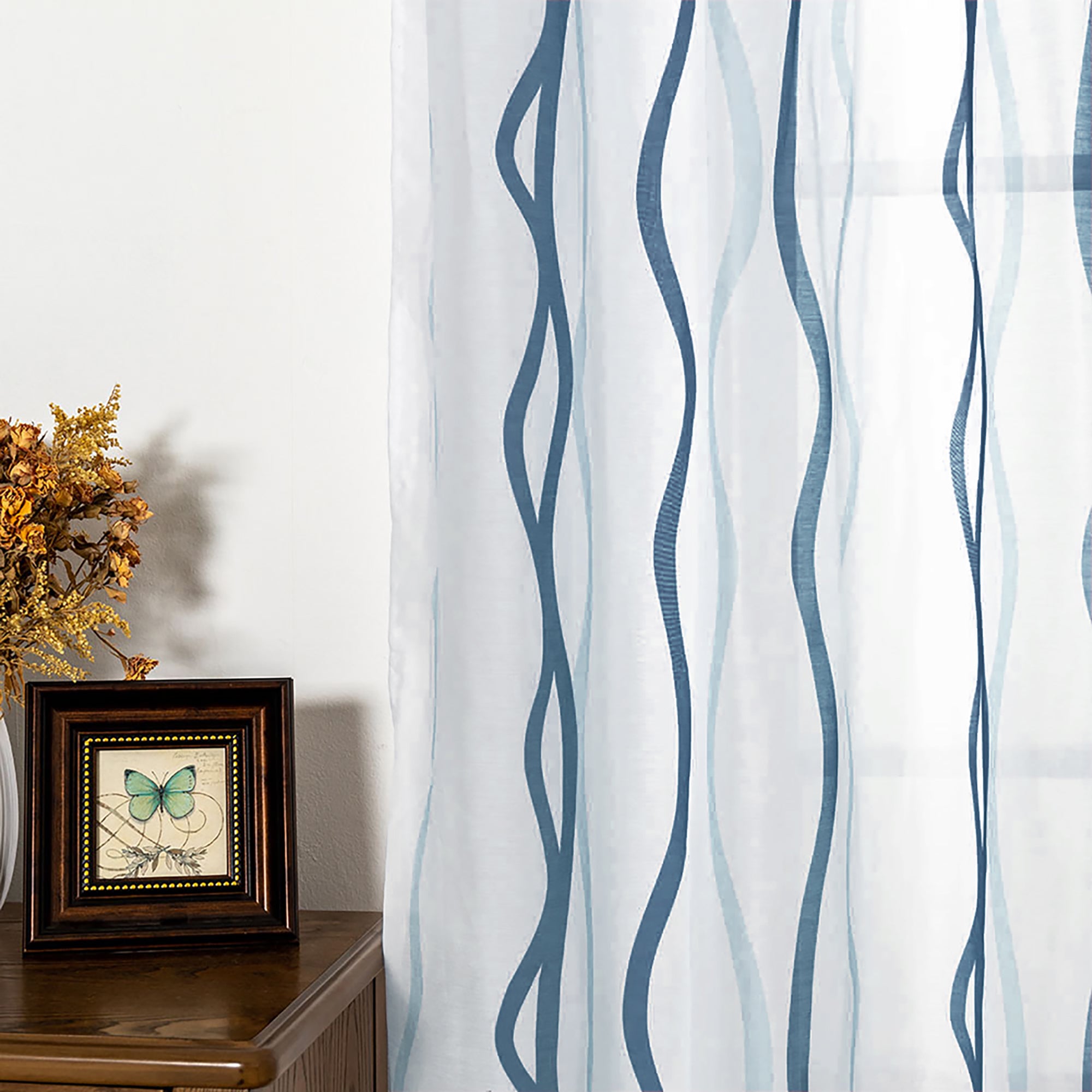 Semi Sheer Curtain Panel - Grommet