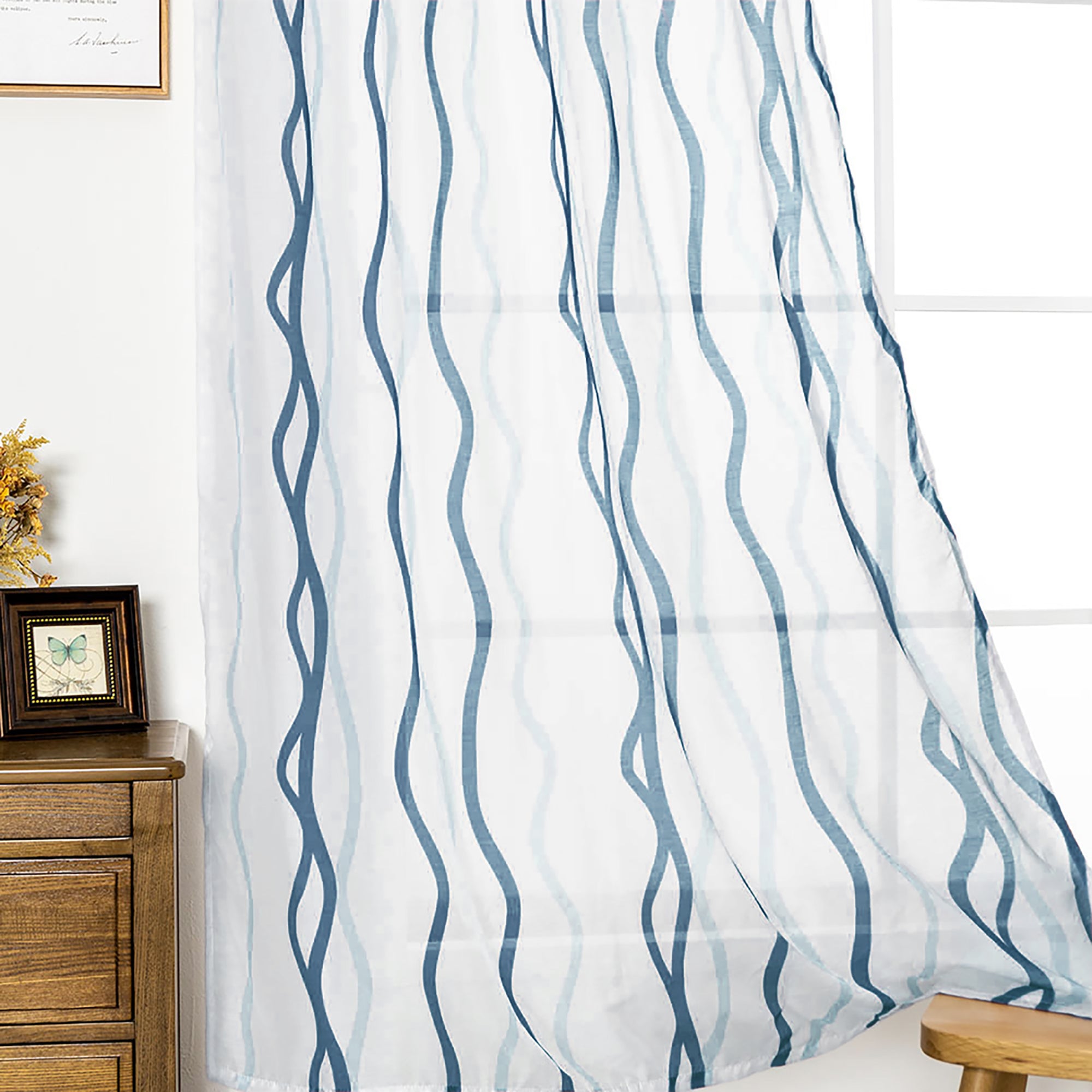 Semi Sheer Curtain Panel - Grommet