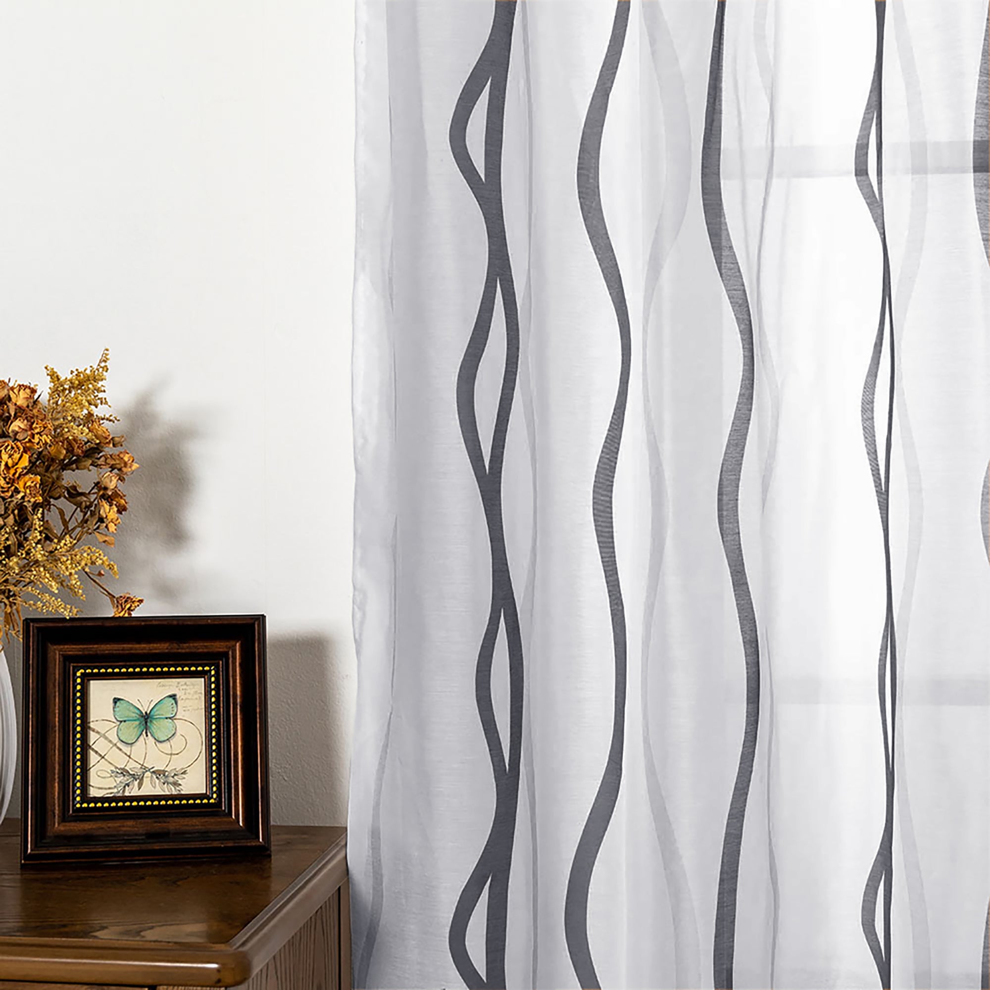 Semi Sheer Curtain Panel - Grommet