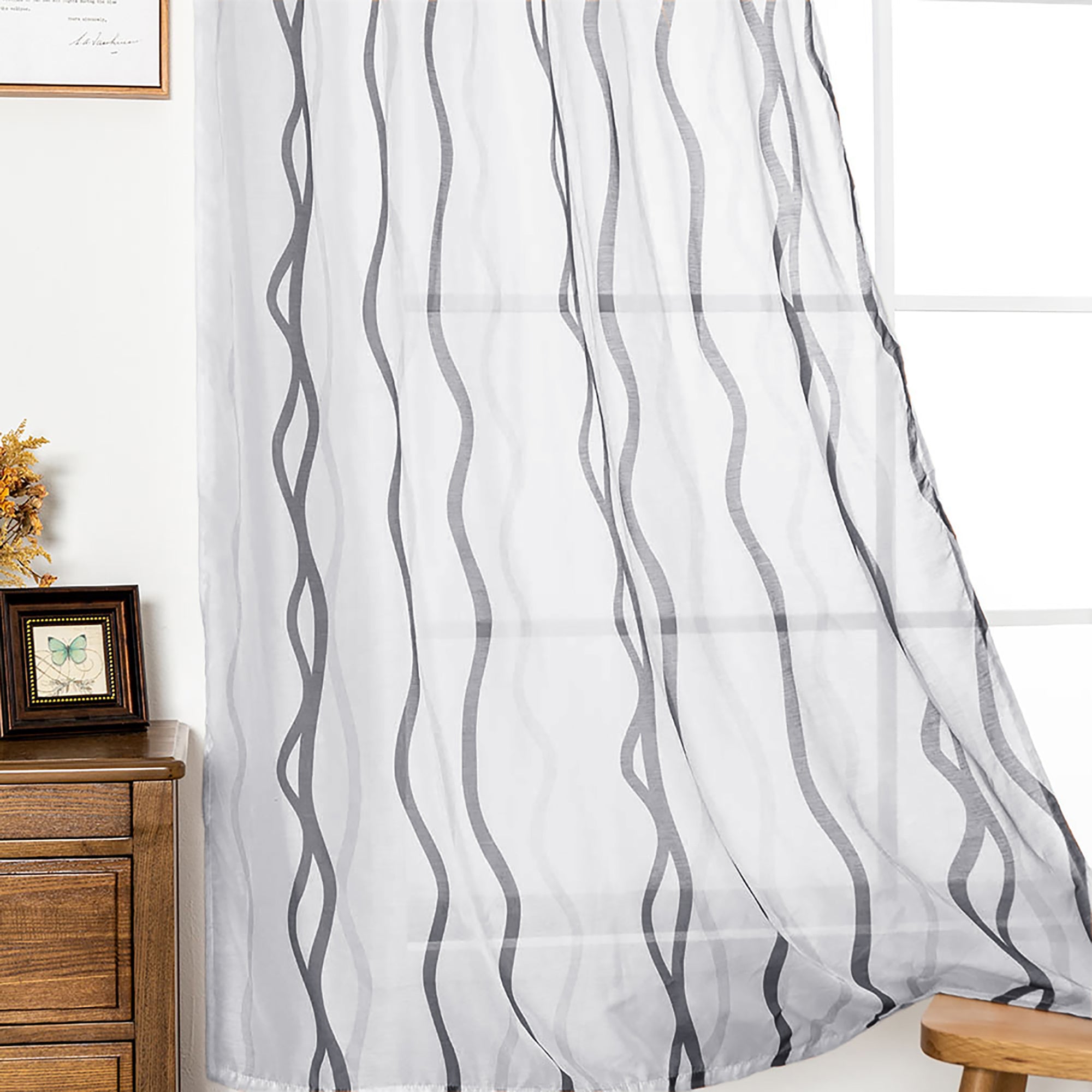 Semi Sheer Curtain Panel - Grommet