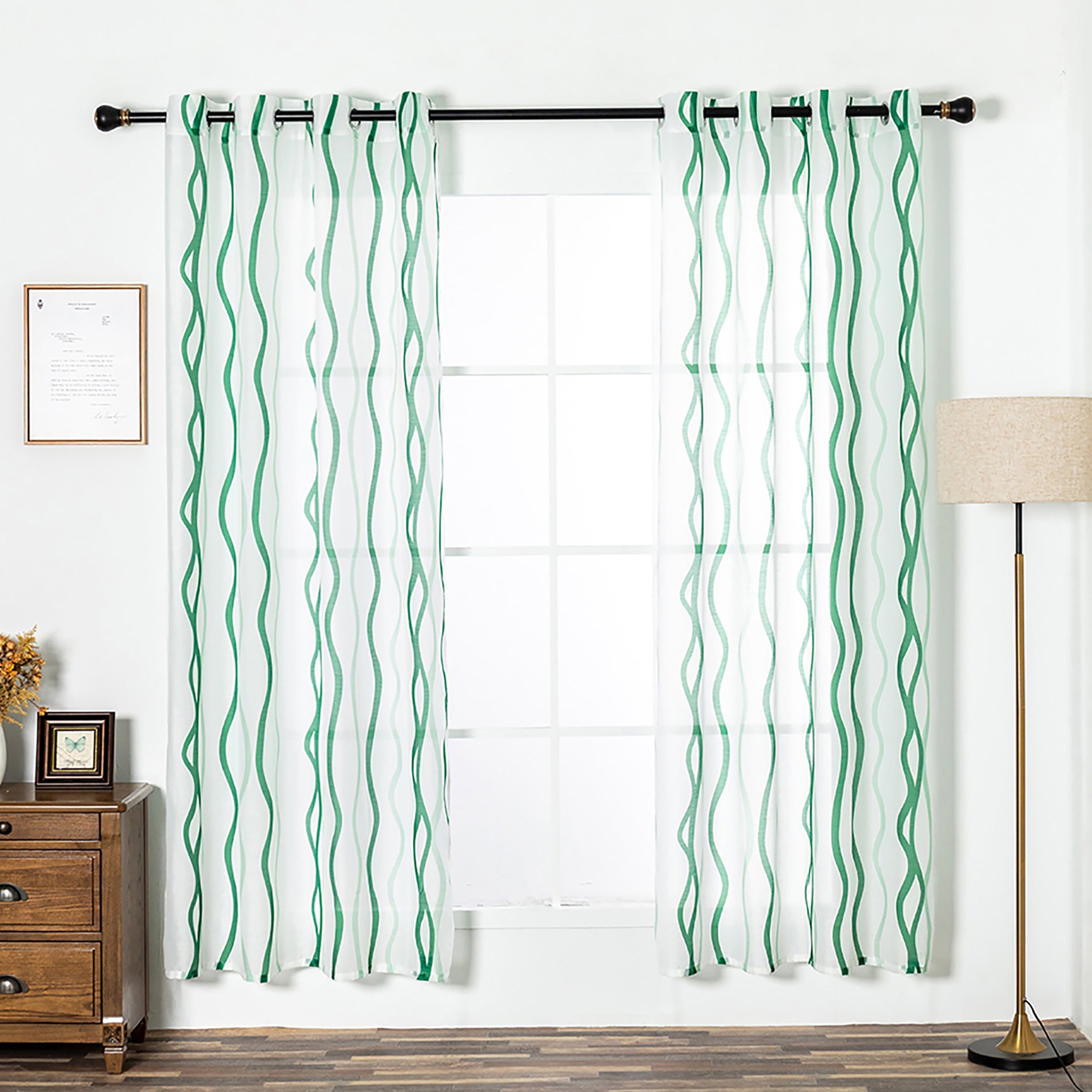 Semi Sheer Curtain Panel - Grommet