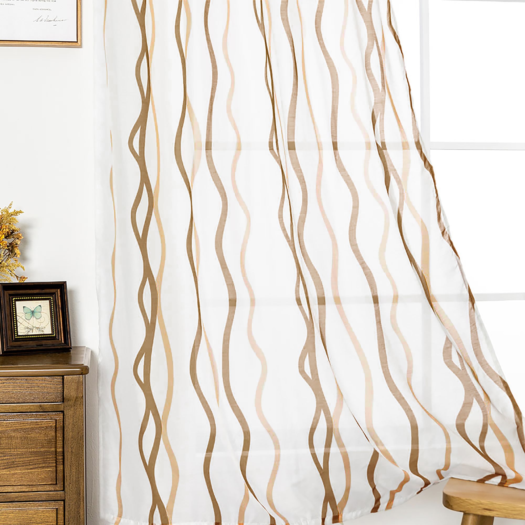 Semi Sheer Curtain Panel - Grommet