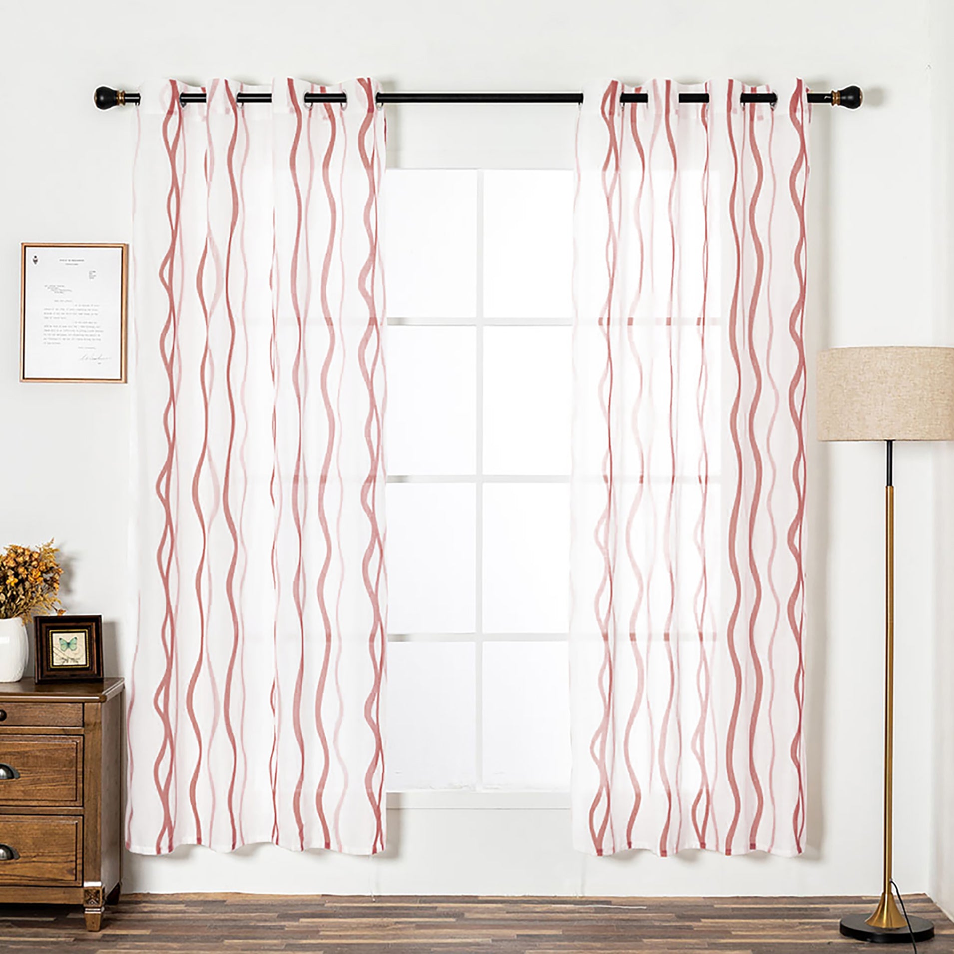 Semi Sheer Curtain Panel - Grommet