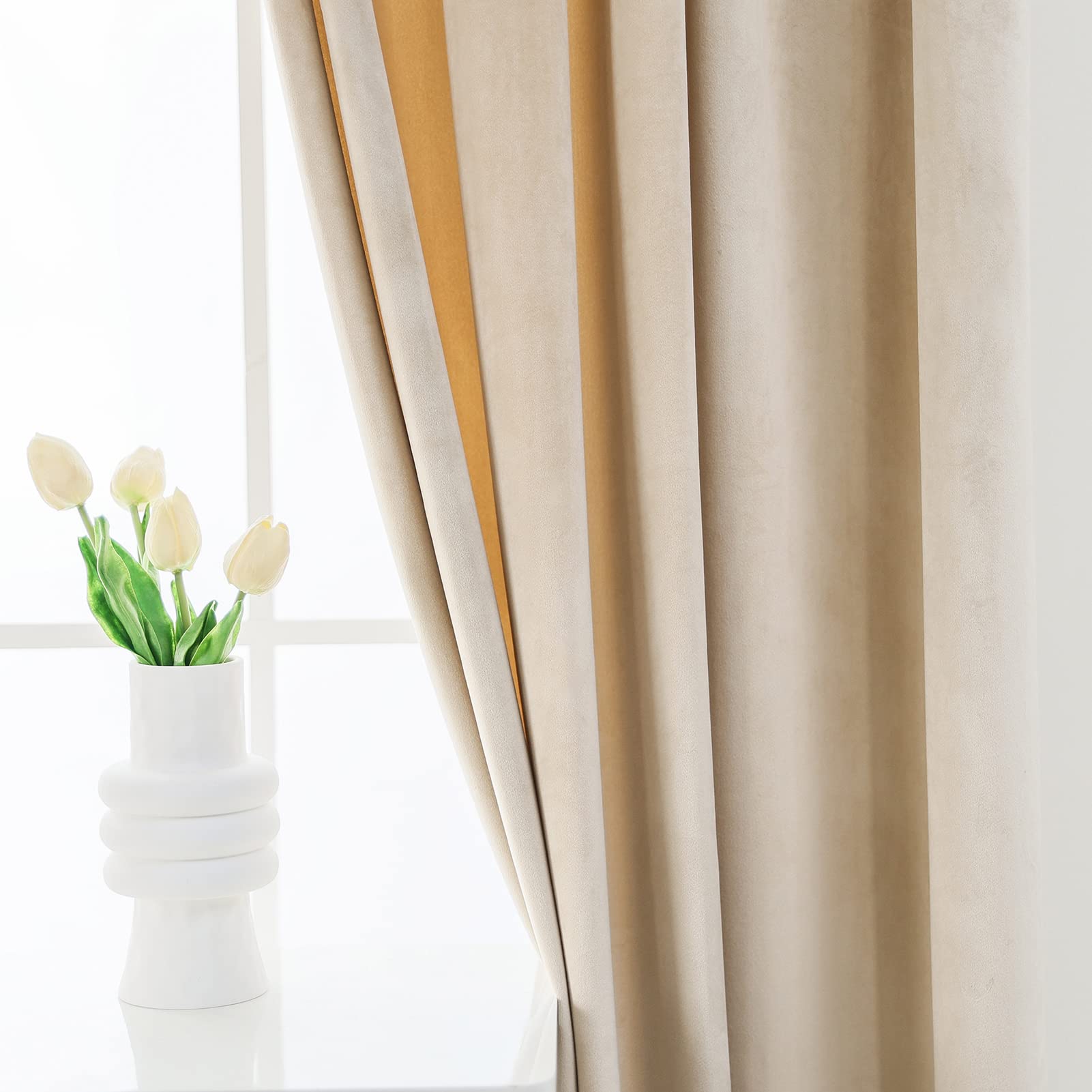 Solid Color Blackout Velvet Curtain Panel - Grommet