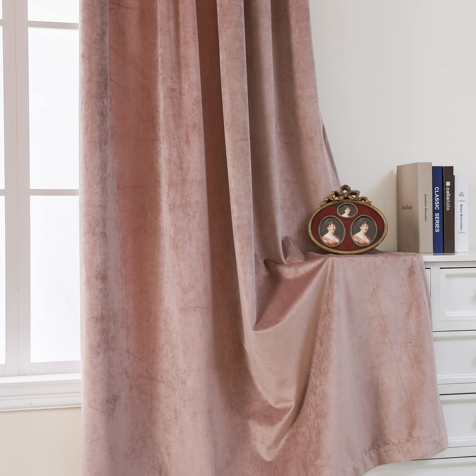 Solid Color Blackout Velvet Curtain Panel - Grommet