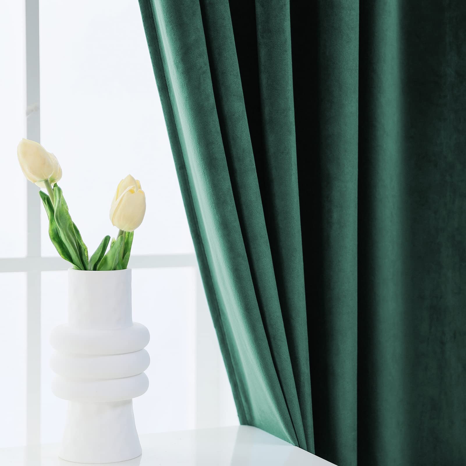 Solid Color Blackout Velvet Curtain Panel - Grommet