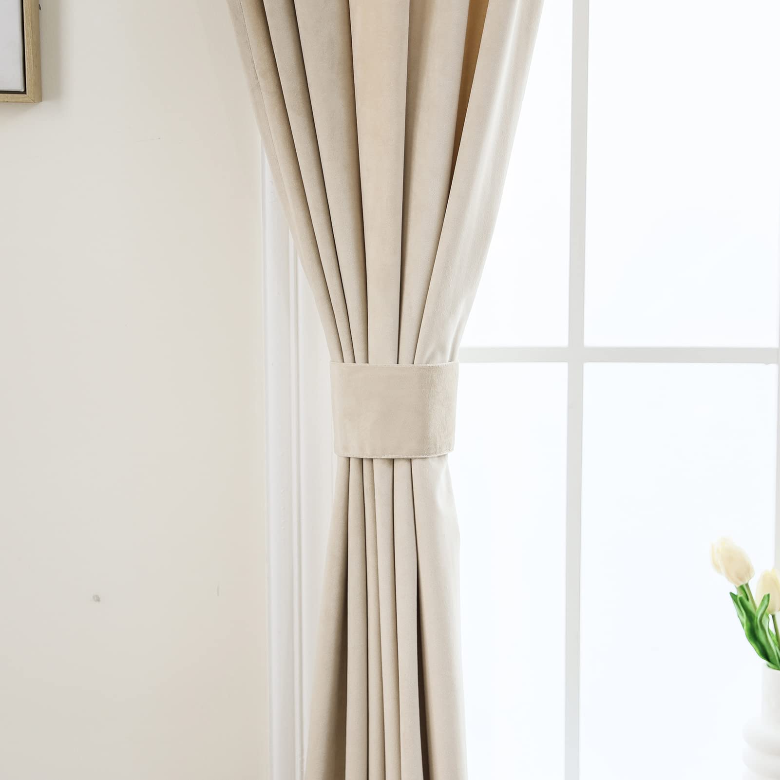 Solid Color Blackout Velvet Curtain Panel - Grommet