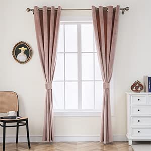 Solid Color Blackout Velvet Curtain Panel - Grommet