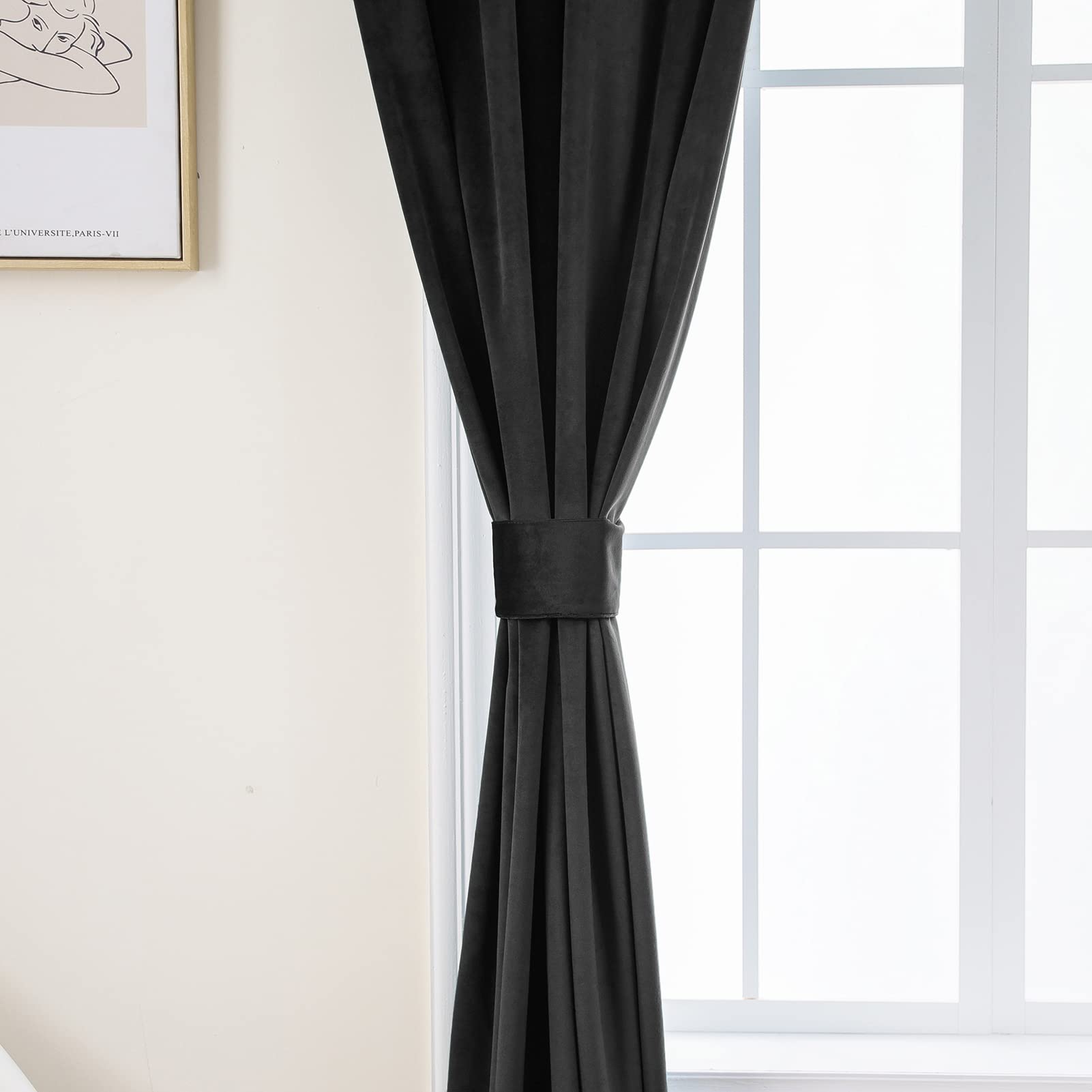 Solid Color Blackout Velvet Curtain Panel - Grommet