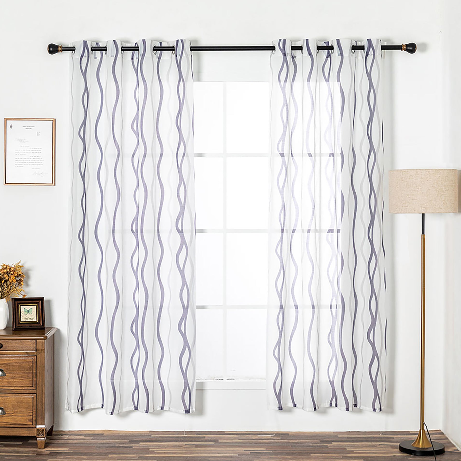 Semi Sheer Curtain Panel - Grommet