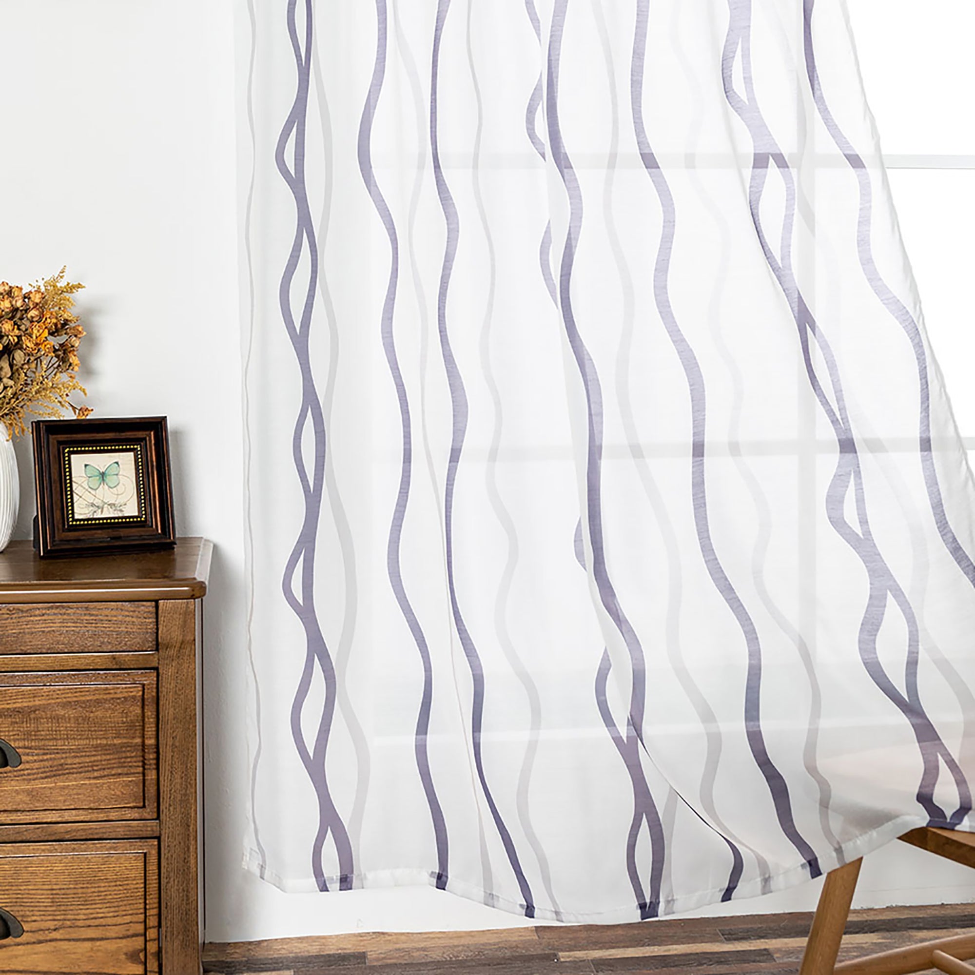 Semi Sheer Curtain Panel - Grommet